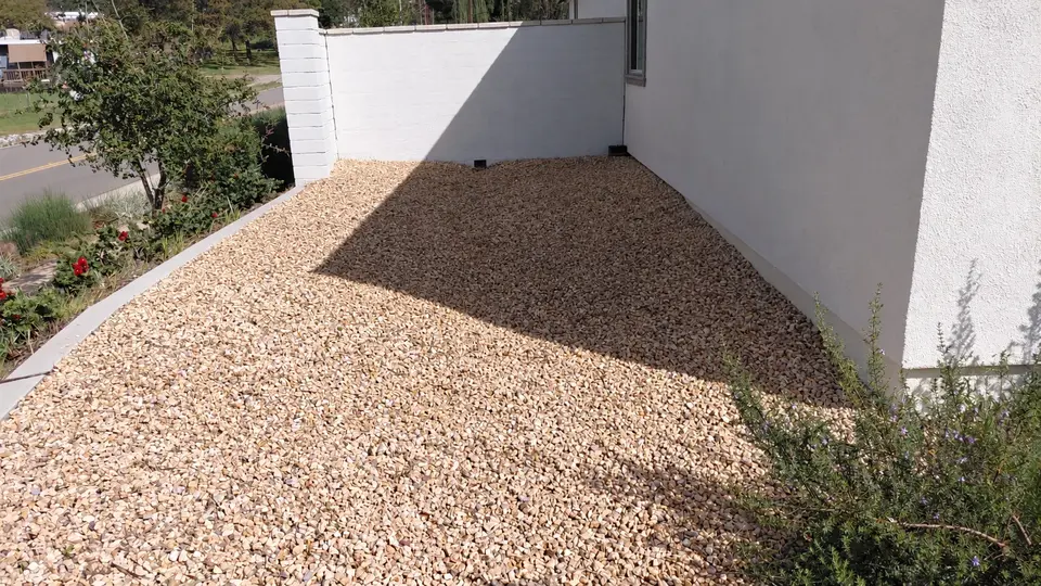 After: The gravel bed after weeding. Photo lightly retouched to remove small sprouts.